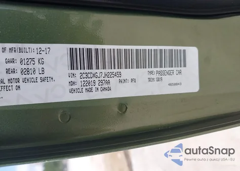 2018 Dodge Charger R/T Scat Pack Rwd z USA, uszkodzony, nr VIN 2C3CDXGJ7JH225459